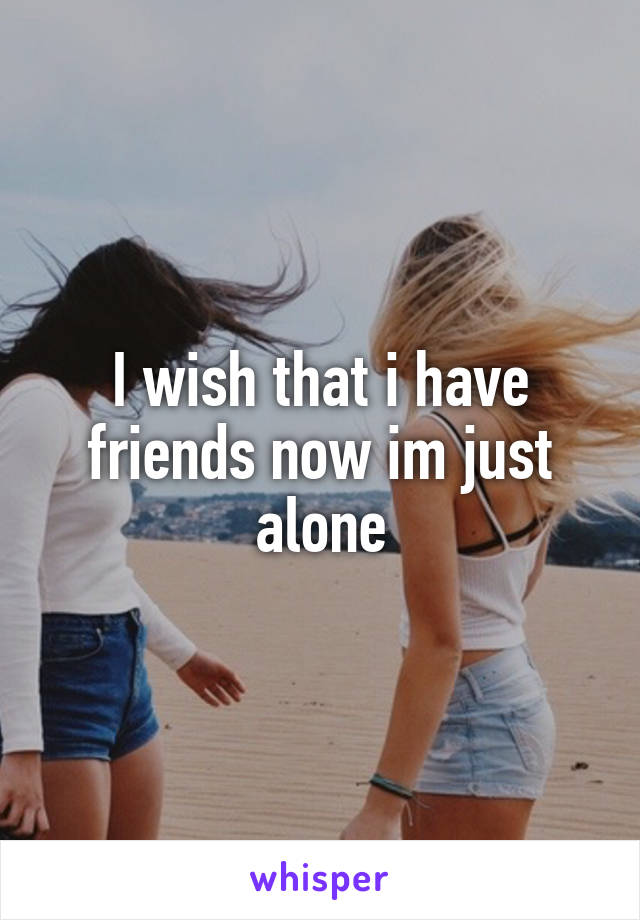 I wish that i have friends now im just alone