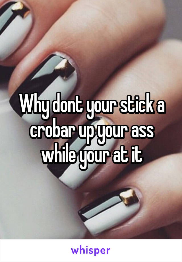 Why dont your stick a crobar up your ass while your at it