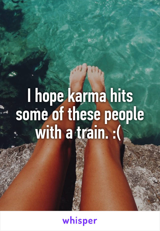 I hope karma hits some of these people with a train. :( 