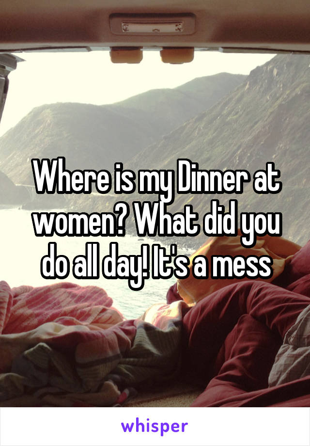 Where is my Dinner at women? What did you do all day! It's a mess