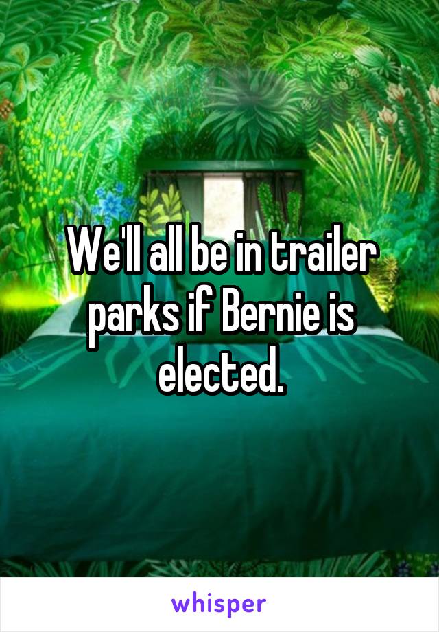 We'll all be in trailer parks if Bernie is elected.