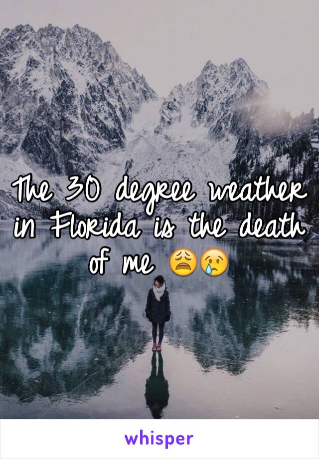 The 30 degree weather in Florida is the death of me 😩😢