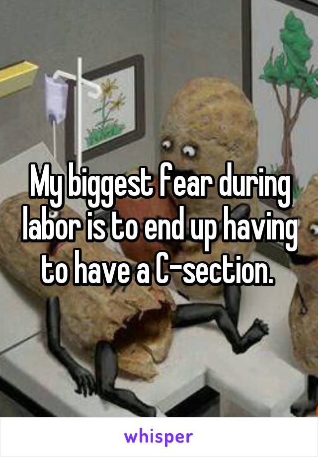 My biggest fear during labor is to end up having to have a C-section. 