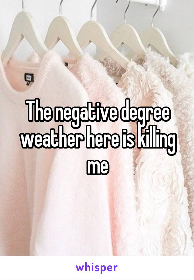 The negative degree weather here is killing me
