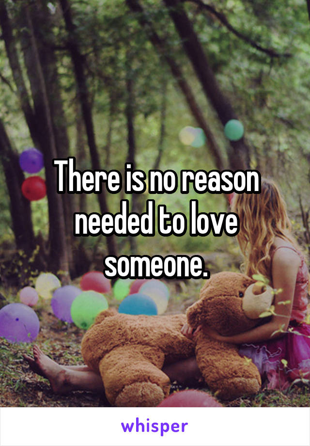 There is no reason needed to love someone.