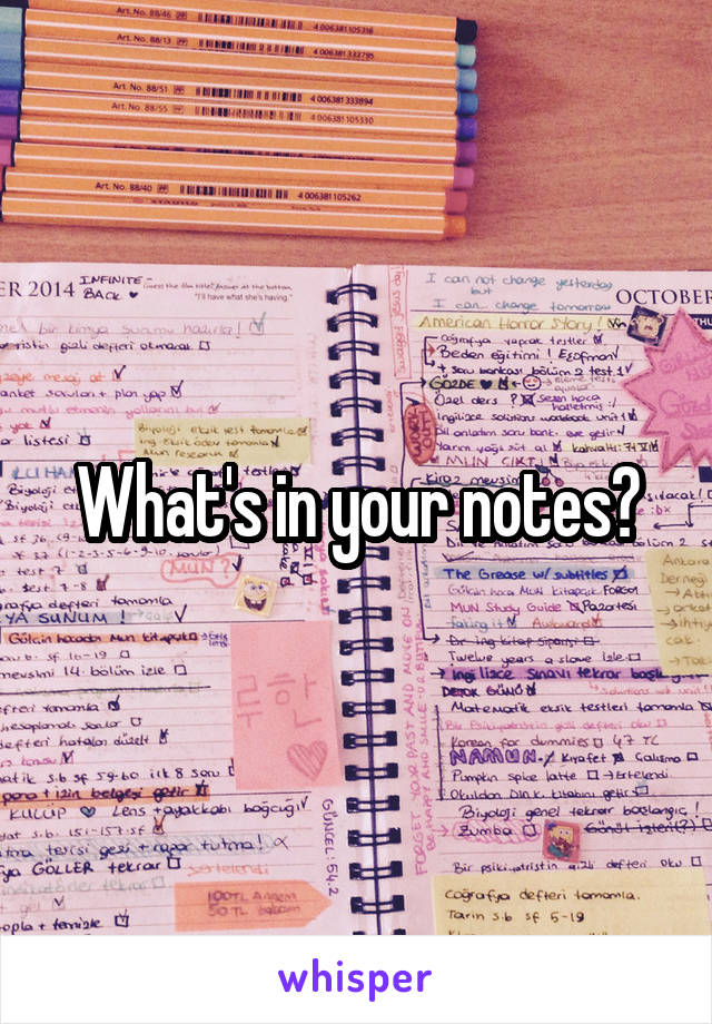 What's in your notes?