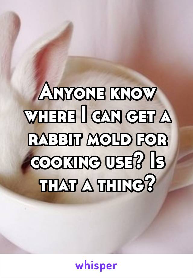 Anyone know where I can get a rabbit mold for cooking use? Is that a thing?