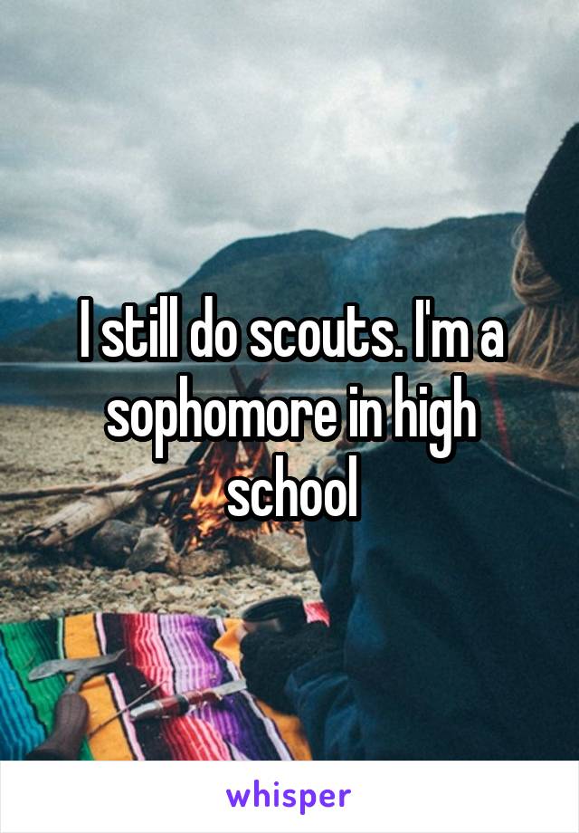 I still do scouts. I'm a sophomore in high school