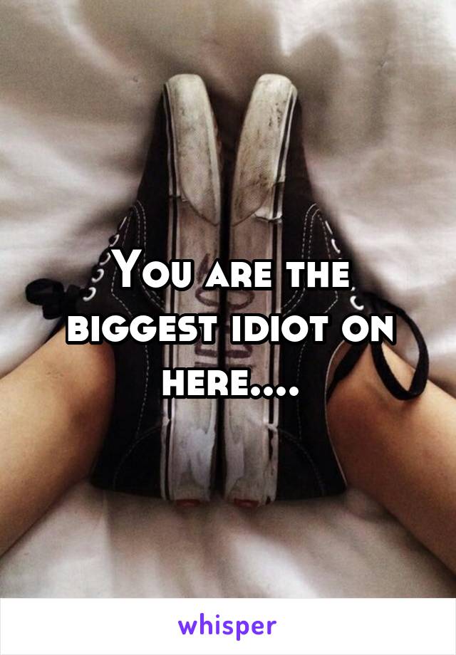 You are the biggest idiot on here....