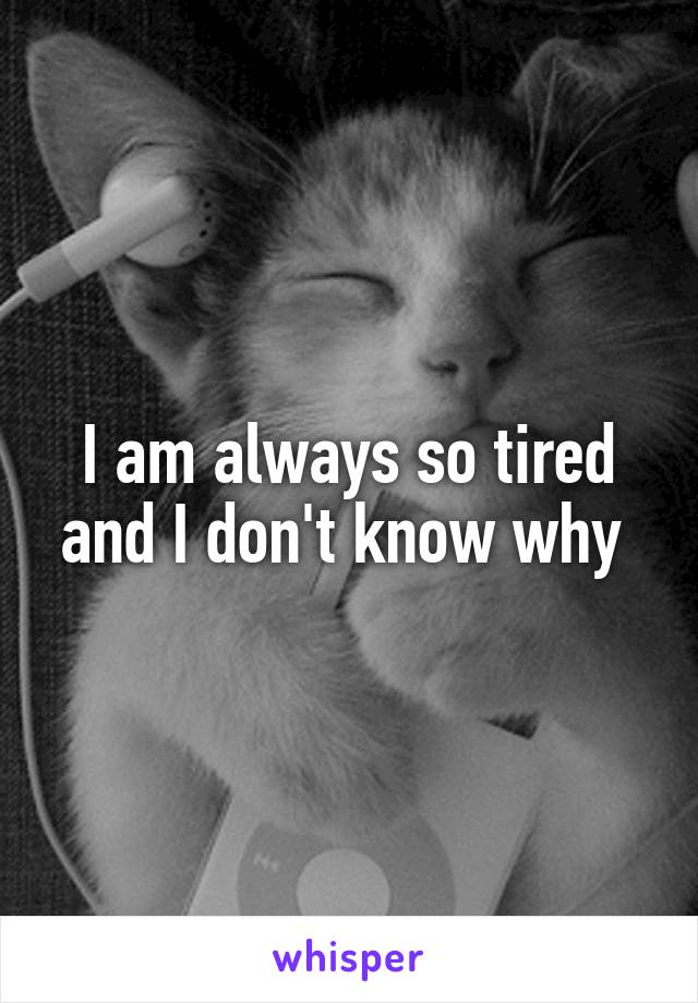 I am always so tired and I don't know why 