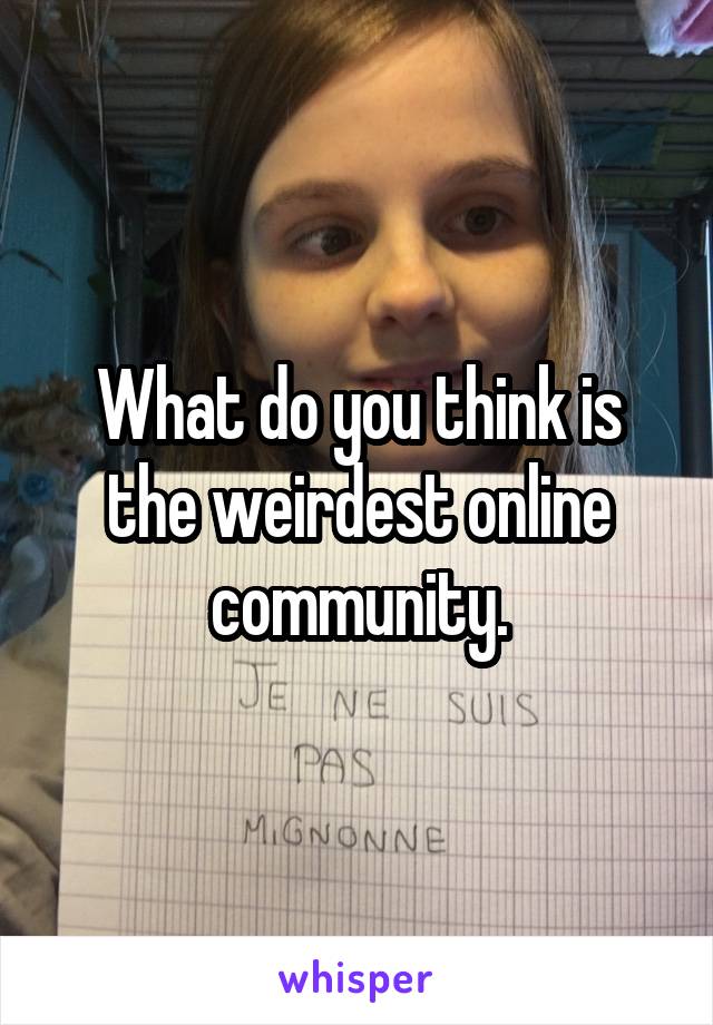 What do you think is the weirdest online community.