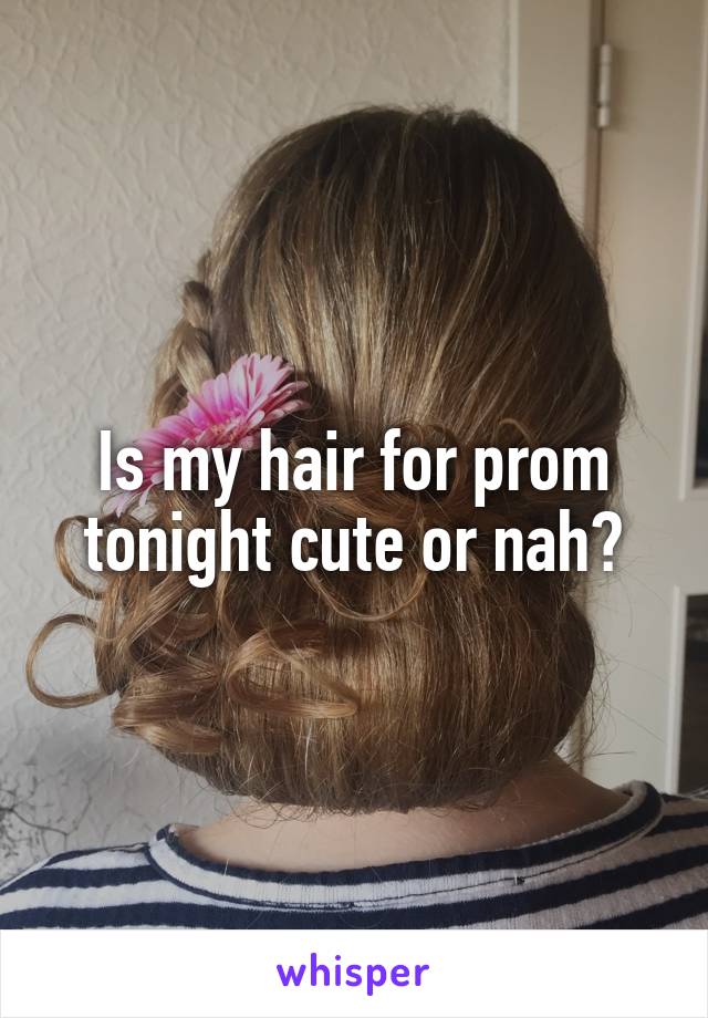 Is my hair for prom tonight cute or nah?