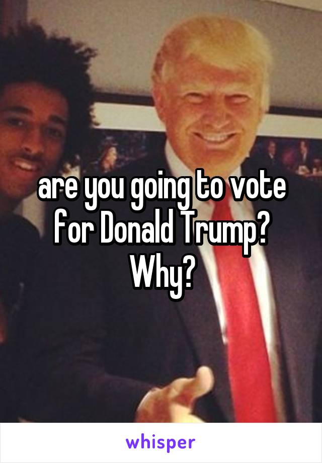 are you going to vote for Donald Trump? Why?