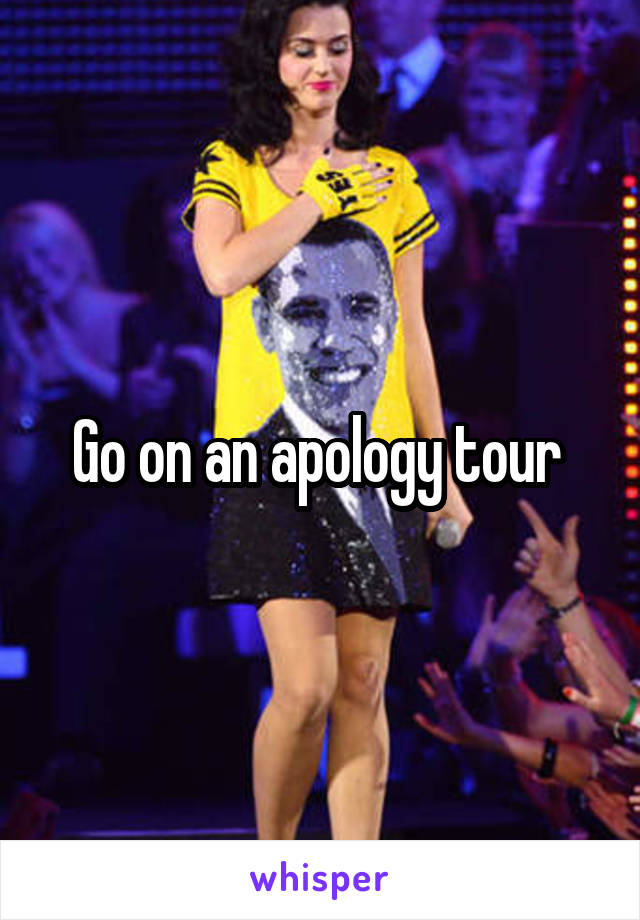 Go on an apology tour 