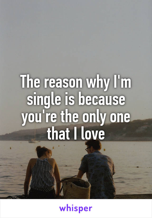 The reason why I'm single is because you're the only one that I love