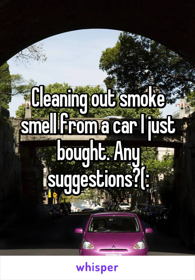 Cleaning out smoke smell from a car I just bought. Any suggestions?(: