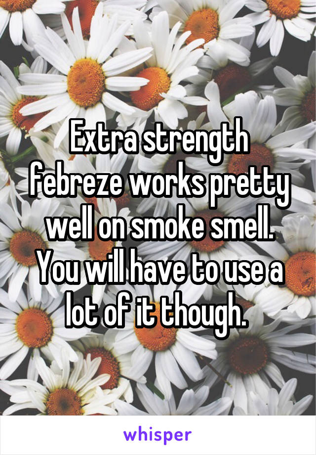 Extra strength febreze works pretty well on smoke smell. You will have to use a lot of it though. 