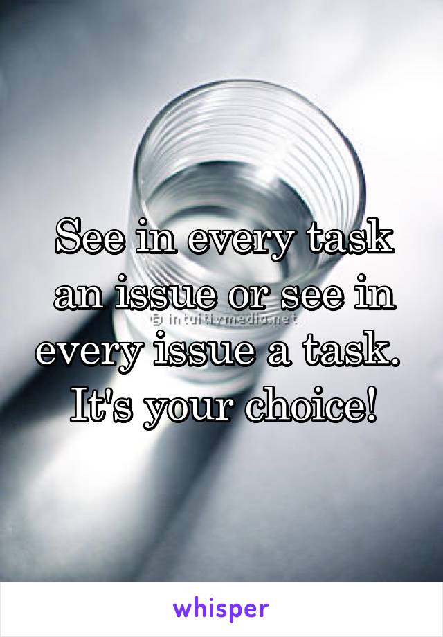 See in every task an issue or see in every issue a task. 
It's your choice!