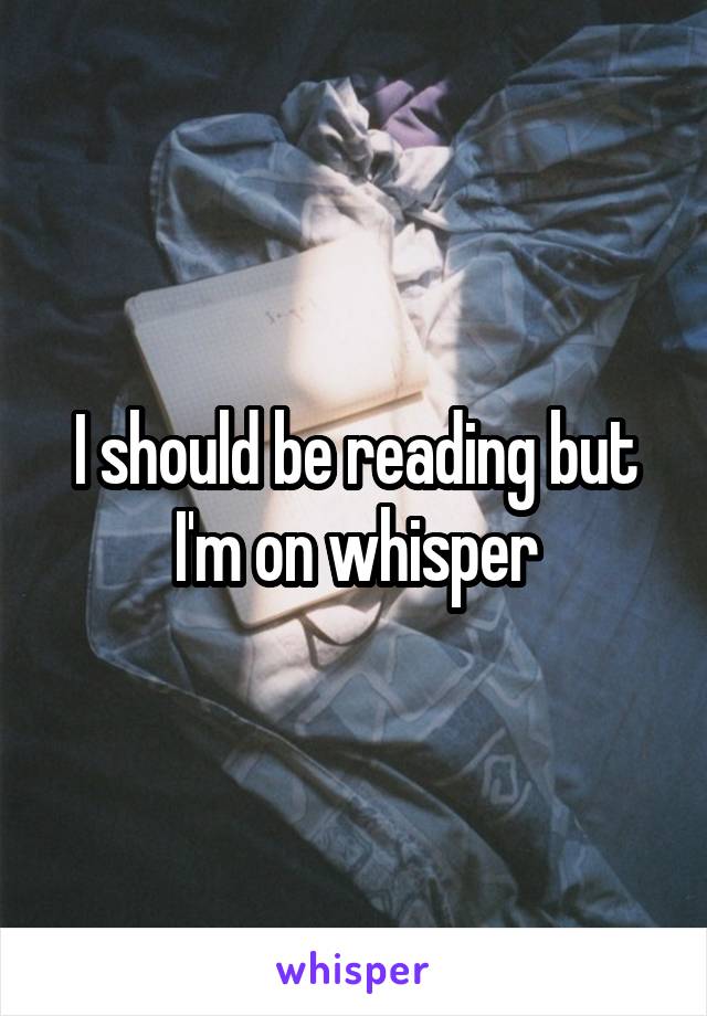 I should be reading but I'm on whisper
