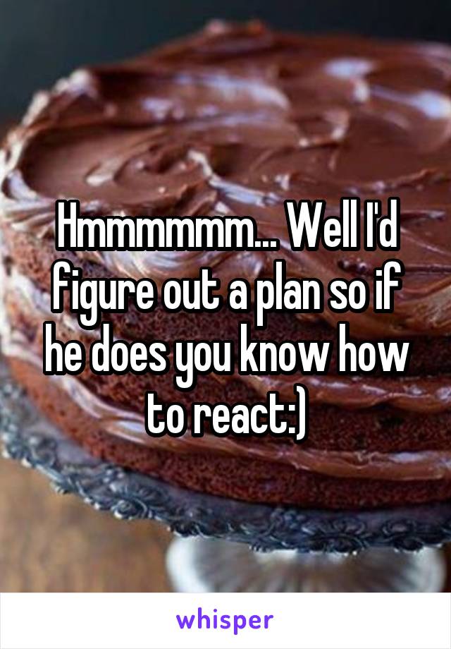 Hmmmmmm... Well I'd figure out a plan so if he does you know how to react:)