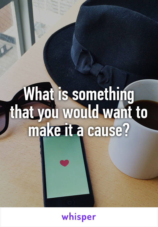 What is something that you would want to make it a cause?