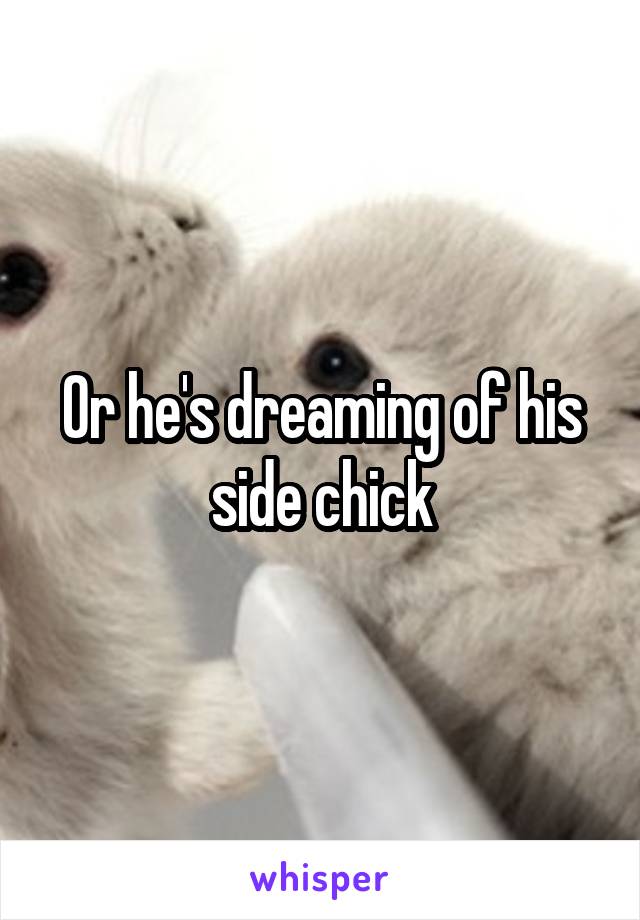 Or he's dreaming of his side chick