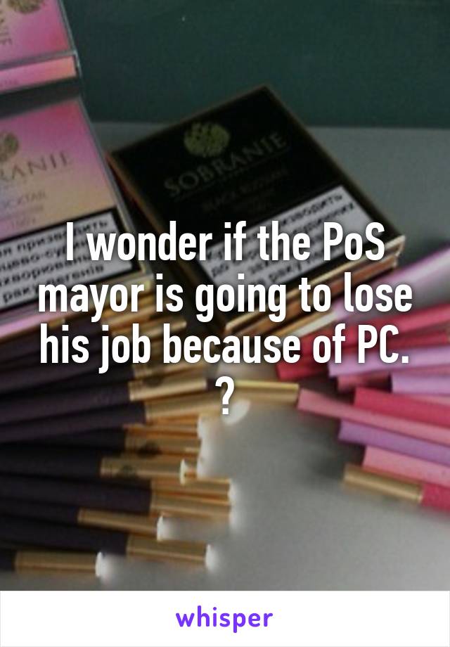 I wonder if the PoS mayor is going to lose his job because of PC. 👀