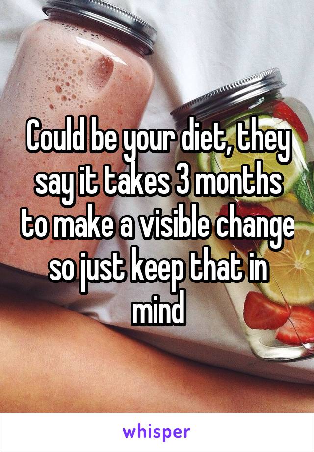 Could be your diet, they say it takes 3 months to make a visible change so just keep that in mind