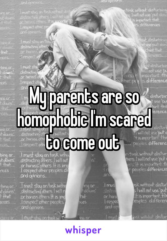 My parents are so homophobic I'm scared to come out 