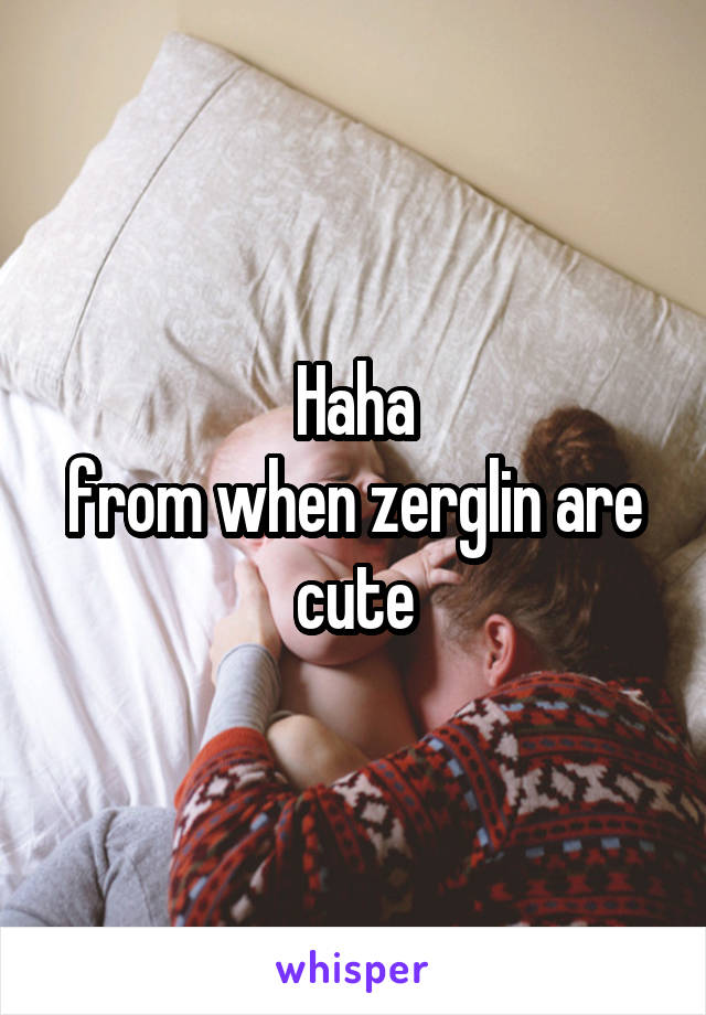Haha
from when zerglin are cute