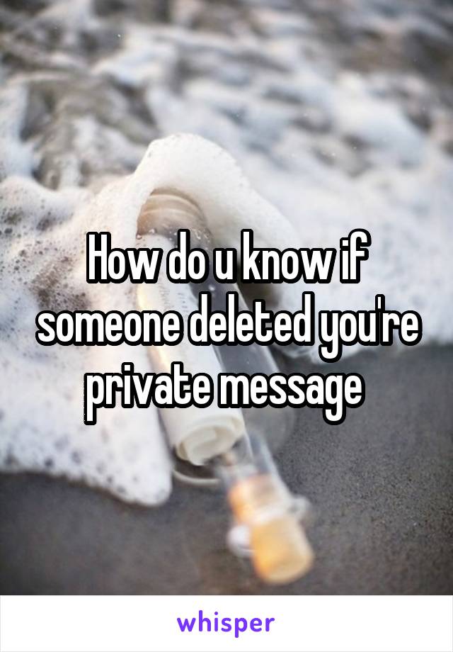 How do u know if someone deleted you're private message 