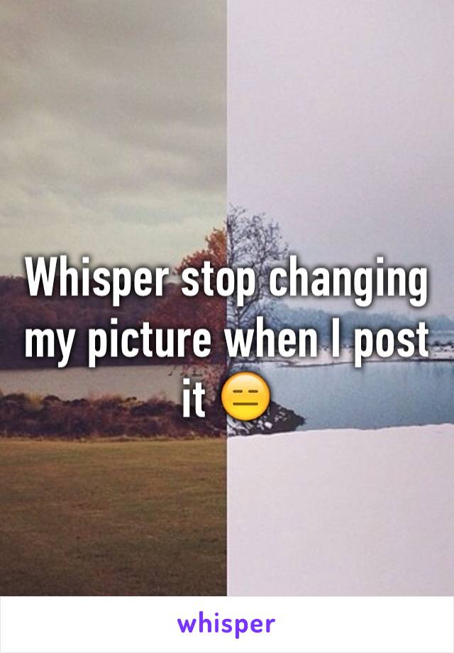 Whisper stop changing my picture when I post it 😑