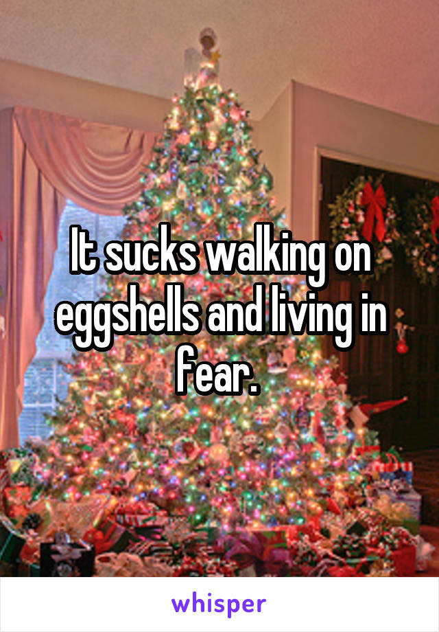 It sucks walking on eggshells and living in fear. 