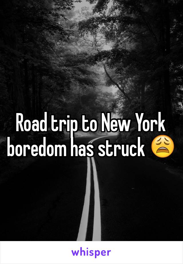 Road trip to New York boredom has struck 😩