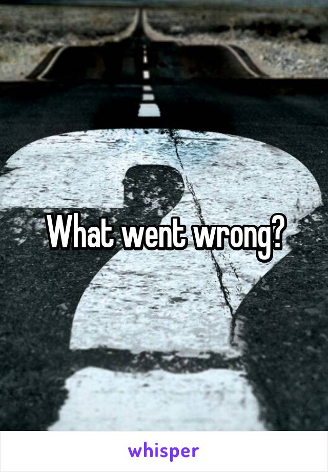 What went wrong?