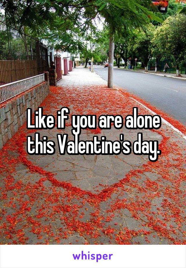 Like if you are alone this Valentine's day.
