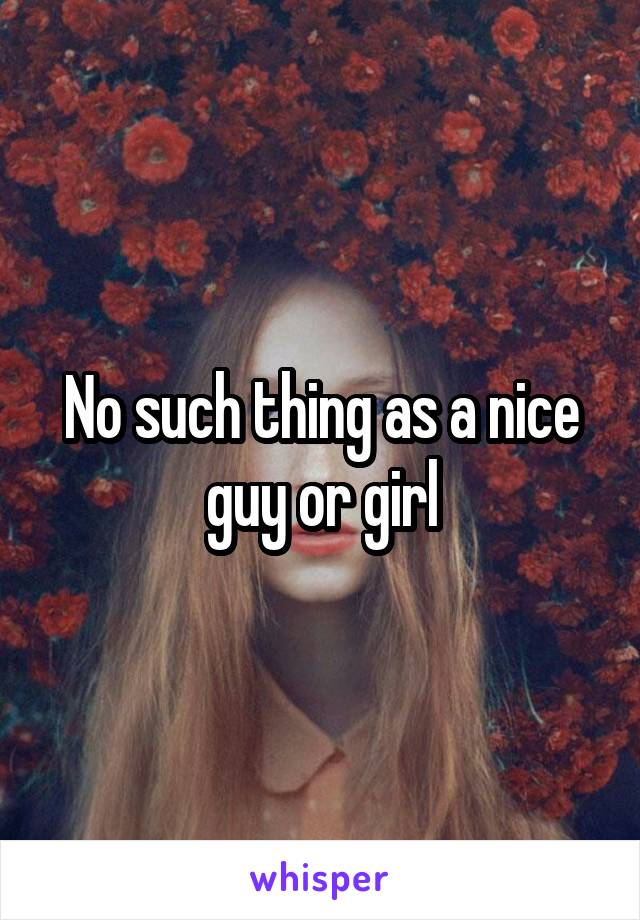 No such thing as a nice guy or girl