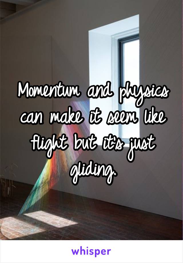 Momentum and physics can make it seem like flight but it's just gliding.