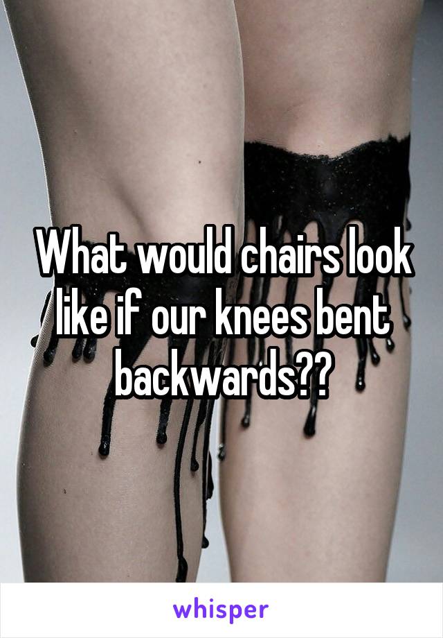 What would chairs look like if our knees bent backwards??