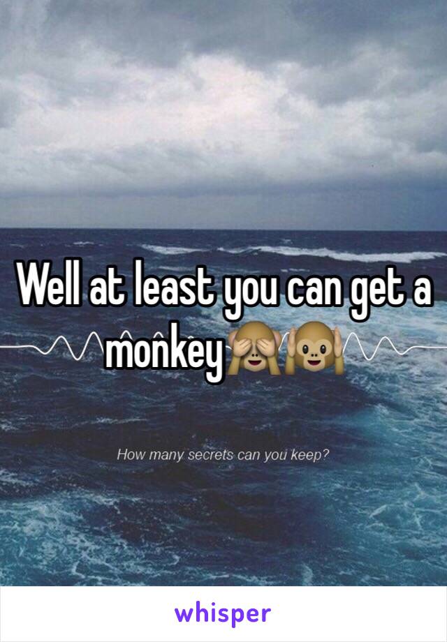 Well at least you can get a monkey🙈🙉