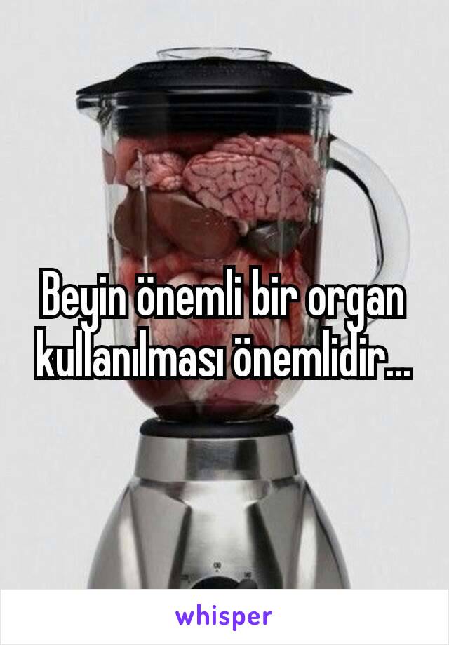 Beyin önemli bir organ kullanılması önemlidir...