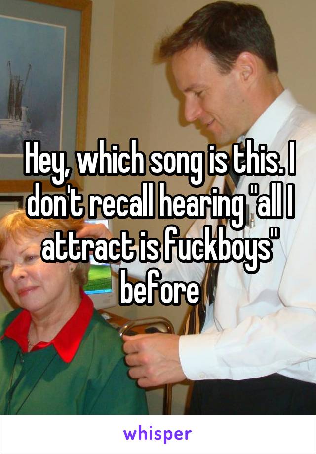Hey, which song is this. I don't recall hearing "all I attract is fuckboys" before
