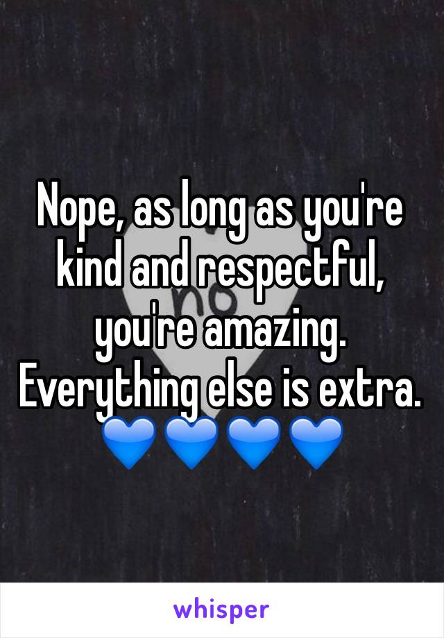 Nope, as long as you're kind and respectful, you're amazing. 
Everything else is extra.
💙💙💙💙