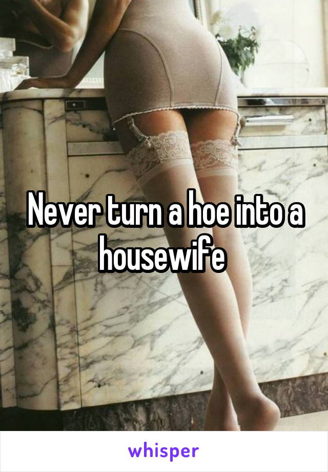 Never turn a hoe into a housewife 