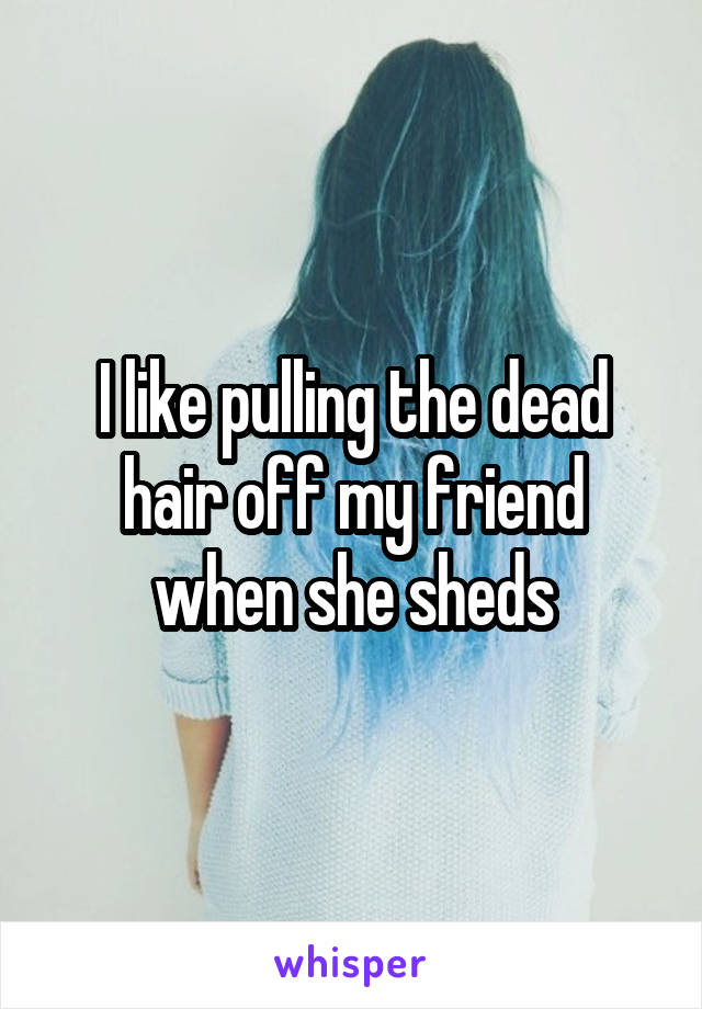 I like pulling the dead hair off my friend when she sheds