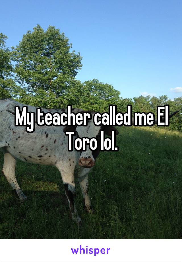 My teacher called me El Toro lol.
