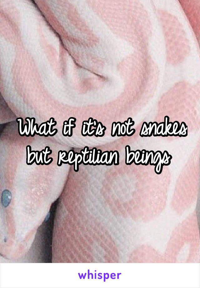 What if it's not snakes but reptilian beings 