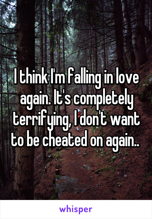 I think I'm falling in love again. It's completely terrifying, I don't want to be cheated on again.. 