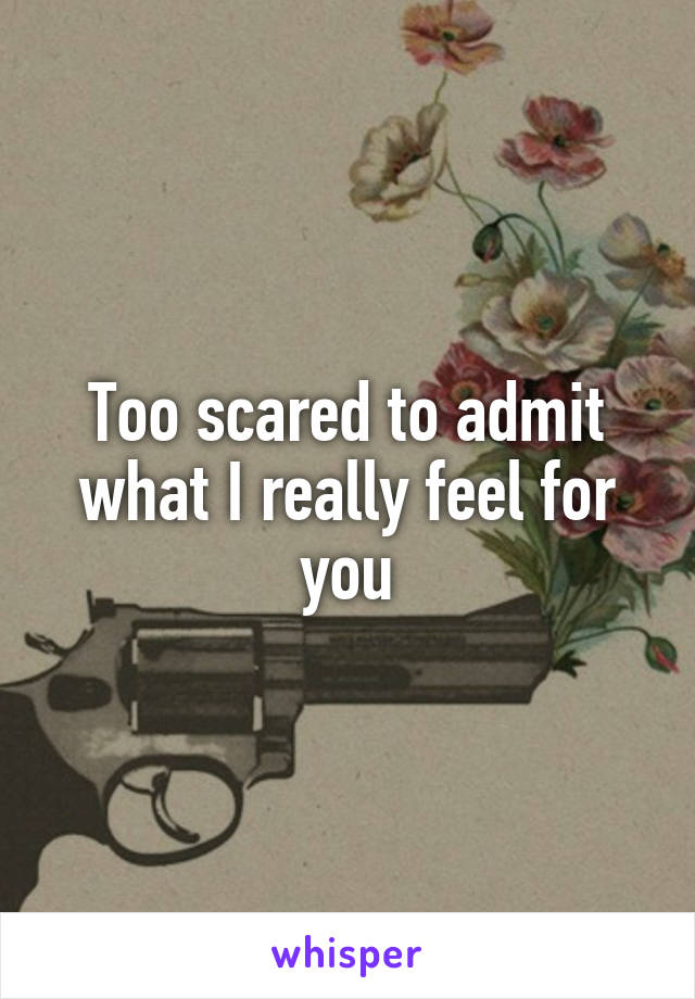 Too scared to admit what I really feel for you
