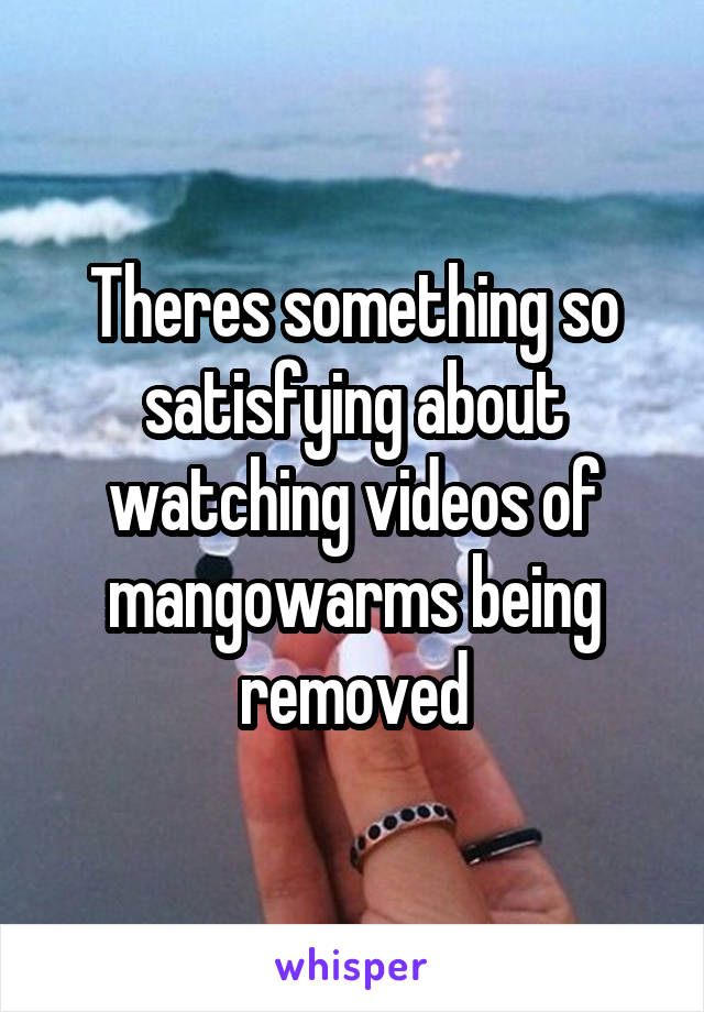 Theres something so satisfying about watching videos of mangowarms being removed